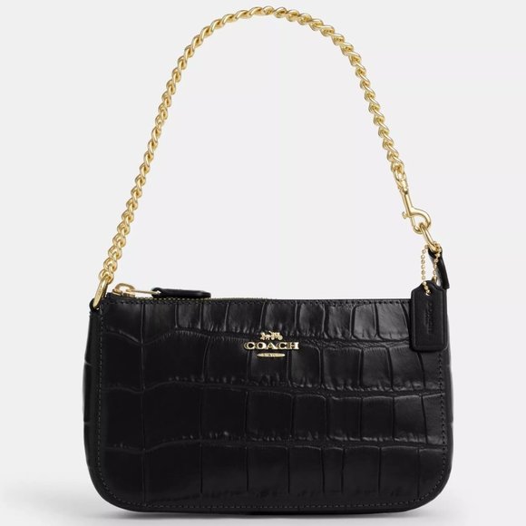 NEW Coach bag crossbody shoulder black leather gold-tone hardware 2 strap NWT - Picture 8 of 8